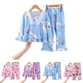 Miniatyrbild 2 av 3: Kuromi Pyjamas Pjs Nattkläder Set Loungewear Långärmad Nattkläder för Flickor D 7-9Years