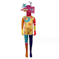 Miniatyrbild 1 av 3: Barn Pojkar Flickor Magisk Digital Cirkus Cosplay Maskeraddräkt Fest Bodysuit Jumpsuit + Mask Zubo 140cm