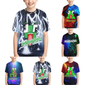 Miniatyrbild 2 av 3: Pojkar och flickors skjortor 3D-tryckta kortärmade tecknade T-shirts C 160cm