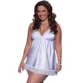 Miniatyrbild 1 av 3: Plus Size Nattlinne Dam Lingerie Pyjamas Sovkläder Nattkläder white XL