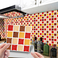 Miniatyrbild 8 av 8: 10x DIY Mosaik Badrum Kakel Klistermärken Självhäftande Väggdekaler C 10PCS