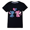 Miniatyrbild 1 av 3: Stitch Pojkar T-shirt Tecknade Toppar Tee Barn Pojkar Flickor T-shirts Barnkläder Sommar Kortärmad Black 170cm