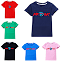 Miniatyrbild 2 av 3: T-shirt för pojkar, tecknade toppar, barn pojkar flickor T-shirts, barnkläder, sommar kortärmad Red 140cm