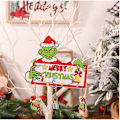 Miniatyrbild 1 av 7: God Jul Grinchmas Trä Grinch Prydnader Julgran Dörr Dekor A