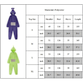 Miniatyrbild 8 av 8: Anime Teletubbies Kostym Jul Pyjamas Sovkläder Jumpsuit green S