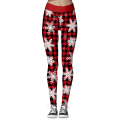Miniatyrbild 1 av 4: Kvinnor Hög Midja Jul Leggings Randiga Sknowflake Strumpbyxor D L