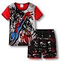 Miniatyrbild 1 av 3: Spider-Man Pyjamas för Pojkar Barn Flickor 2-dels Set Kortärmad Tryckt Topp+ Shorts Tryckta Kläder Pyjamas & Vardagskläder Barnpresent #8 95cm