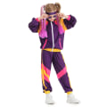 Miniatyrbild 2 av 6: KIds Träningsoverall Pojkar 80-talets Sportkläder Hiphopkläder Topp Byxor purple S
