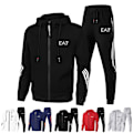Miniatyrbild 5 av 7: EA7 Sports Herr Träningsset Hoodie Dragkedja Sweatshirt Joggingbyxor 2st/Set Black 3XL
