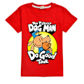 Miniatyrbild 1 av 3: Dog Man Pojkar T-shirt Tecknade Toppar Tee Barn Pojkar Flickor T-shirts Barnkläder Sommar Kortärmad Red 140cm
