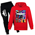 Miniatyrbild 1 av 3: Barn Långärmad Hoodies Spel Tracksuits Pojkar Flickor Set Toppar & Byxor Red 140cm