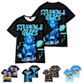 Miniatyrbild 4 av 8: Barn Flickor Pojkar StumbleGuys Grafisk Tryckt T-shirt Sommar Casual Rund Hals Topp D 150cm
