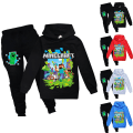 Miniatyrbild 2 av 3: Barn Minecraft Träningsoverall Set Pojkar Flickor Hoodie Sweatpants Outfit red 170cm