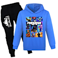 Miniatyrbild 1 av 3: Barn Långärmad Hoodies Spel Tracksuits Pojkar Flickor Set Toppar & Byxor Dark blue 130cm