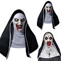Miniatyrbild 2 av 2: Nun Valak Mask Latex Mask Halloween Nun Huvudbonad A