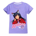 Miniatyrbild 1 av 3: APHMAU Pojkar T-shirt Tecknade Toppar Tee Barn Pojkar Flickor T-shirts Barnkläder Sommar Kortärmad Purple 130cm