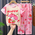 Miniatyrbild 1 av 3: Barnflickor Kuromi My Melody Pyjamas Nattkläder Toppar + Byxor Pjs Sovkläder Outfit A 4-5Years