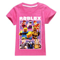 Miniatyrbild 1 av 4: Roblox Pojkar T-shirt Tecknade Toppar Tee Barn Pojkar Flickor T-shirts Barnkläder Sommar Kortärmad Rose Red 140cm