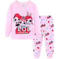 Miniatyrbild 1 av 4: 2 st flickor pyjamas tecknad docka långärmad pullover nattkläder A 100cm