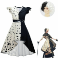Miniatyrbild 1 av 5: Flickor Evil Madame Princess Cruella Kostym Klänning+Peruk Cosplay Apricot 160cm