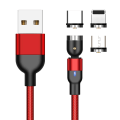 Miniatyrbillede 9 af 11: Magnetisk kabel, Lightning + Micro USB + USB-C, 3A Black one size