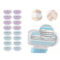 Miniatyrbilde 9 av 9: Barbersett for Kvinner - Håndtak og 8 blader, Kompatibelt med Gillette Venua Blue