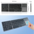 Miniatyrbild 11 av 11: Trådlöst Fällbart Bluetooth Tangentbord med Inbyggd Touchpad Mörkgrå