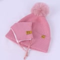 Miniatyrbilde 9 av 11: Stickad Mössa med Mask Pink one size