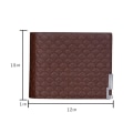 Miniatyrbillede 7 af 7: Nice wallet with checkered pattern and metal detail Dark brown one size