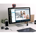 Miniatyrbillede 5 af 11: Webkamera 360 Grader med Indbygget Mikrofon - Perfekt til Opkald Silver one size