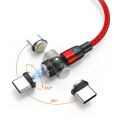 Pikkukuva 1 / 8: Magnetisk-kaapeli, Lightning + Micro USB + USB-C, 3A Red one size