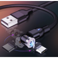 Pikkukuva 2 / 8: Magnetisk-kaapeli, Lightning + Micro USB + USB-C, 3A Red one size