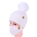 Miniatyrbilde 3 av 11: Stickad Mössa med Mask Pink one size