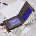 Miniatyrbillede 4 af 7: Nice wallet with checkered pattern and metal detail Dark brown one size