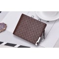 Miniatyrbillede 2 af 7: Nice wallet with checkered pattern and metal detail Dark brown one size