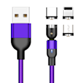 Miniatyrbild 8 av 11: Magnetisk kabel, Lightning + Micro USB + USB-C, 3A Svart one size