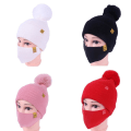 Miniatyrbillede 5 af 11: Knitted Hat with Mask Red one size