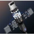 Pikkukuva 4 / 8: Magnetisk-kaapeli, Lightning + Micro USB + USB-C, 3A Red one size