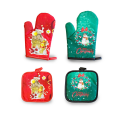 Pikkukuva 3 / 3: Oven gloves in Christmas style Red one size