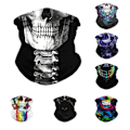 Miniatyrbillede 1 af 11: Skull Bandana - Stilfuld Multifunktionel Tørklæde Black one size