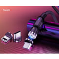 Pikkukuva 3 / 11: Magnetisk-kaapeli, Lightning + Micro USB + USB-C, 3A Black one size