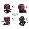 Miniatyrbillede 6 af 11: Webkamera 360 Grader med Indbygget Mikrofon - Perfekt til Opkald Silver one size