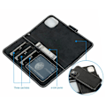 Miniatyrbillede 7 af 8: Ruskindsmagnetisk etui til iPhone 11 Pro Max magnetisk lås. Black one size