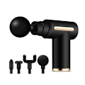 Miniatyrbilde 1 av 5: Mini massasjepistol med 4 utskiftbare hoder og 6 nivåer Black one size