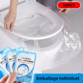 Miniatyrbillede 1 af 5: Engangs toiletovertræk, pakke med 50 toiletovertræk til rejsetoiletter, emballage egnet til børn og voksne