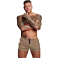 Miniatyrbillede 1 af 5: Hurtigtørrende badeshorts til mænd, lynlåslommer, mesh-for - Størrelse L - Khaki
