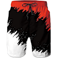 Miniatyrbillede 1 af 5: Herre Sommer Kølige Hurtigtørrende Badeshorts med Sidelommer Mesh Foring - L - Sort og Rød