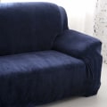 Miniatyrbild 5 av 5: Tjocka sofföverdrag 1/2/3/4 sitsar enfärgad soffskydd sammet lätt passform elastiskt tyg stretch sofföverdrag (Blå, 2 sitsar 145-185cm)