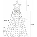 Miniatyrbillede 5 af 5: Stjernelyskæder, 8 lystilstande 317 LED vandfaldslyskæder med stjerneformet juletræ til udendørs gårdhavefestferie W