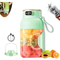 Miniatyrbilde 1 av 5: Juicing Cup, Bærbar Juicing Cup med Digital Skjerm, Frukt Blender Juicer, Milkshake og Smoothie, Trådløs Bærbar Blender Oppladbar (Grønn)
